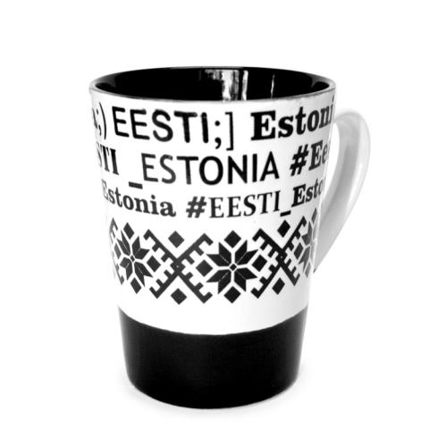 Kruus reljeefse rahvusmustriga - must
