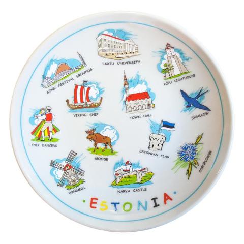 Taldrik Eesti sümbolitega- 15 cm