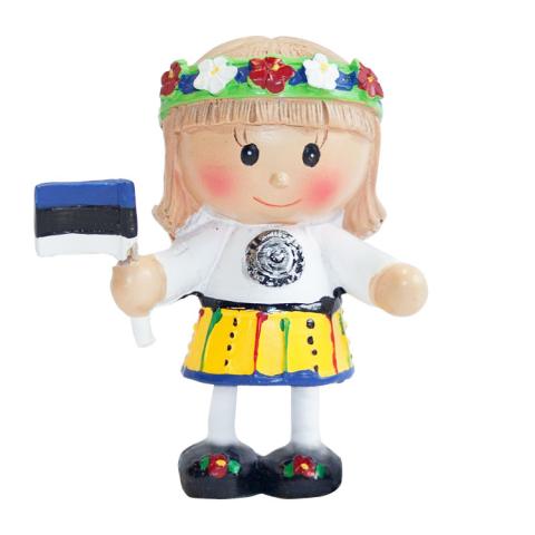 Figuur väike  rahvariides tüdruk  lipuga 2