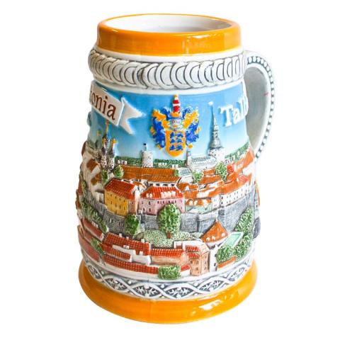 Kann  Tallinna panoraamiga- 14 cm ( kollase äärega)