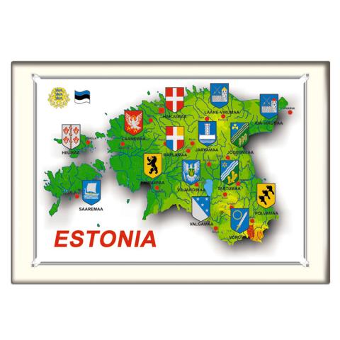 Plekist magnet nr.61Estonia -  maakonna vapid