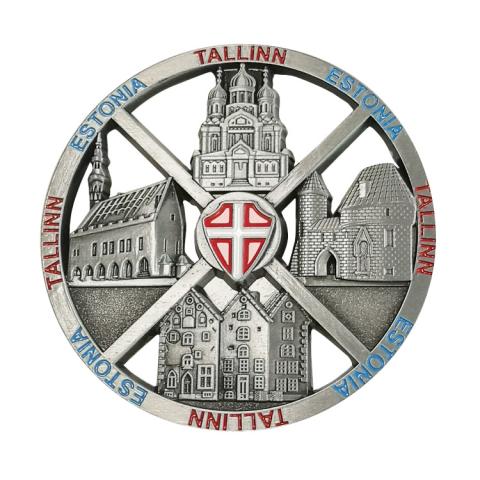 Metallist magnet Tallinn - ümmargune, vapiga