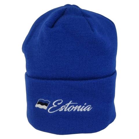 Kootud müts Estonia - sinine 