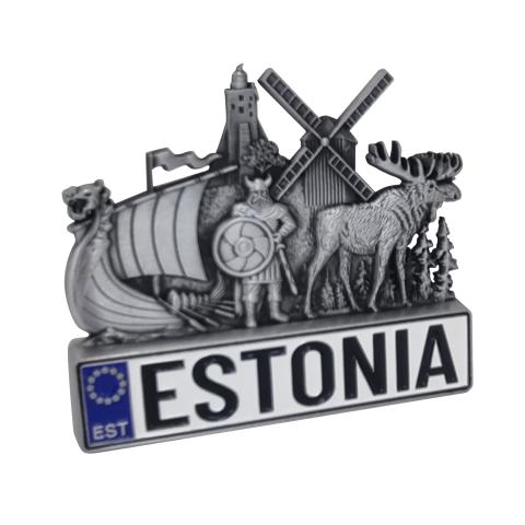 Metallist figuur plaadiga Estonia