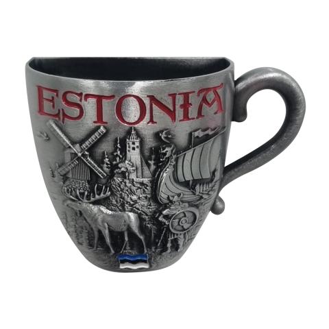 Metallist magnet kohvitass Estonia