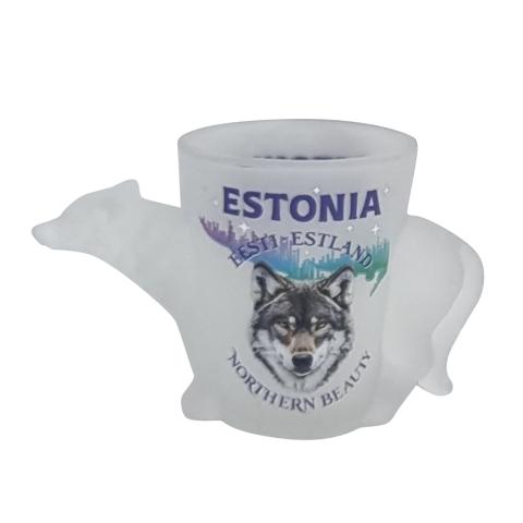 Jääklaasist pits hundi kujuga