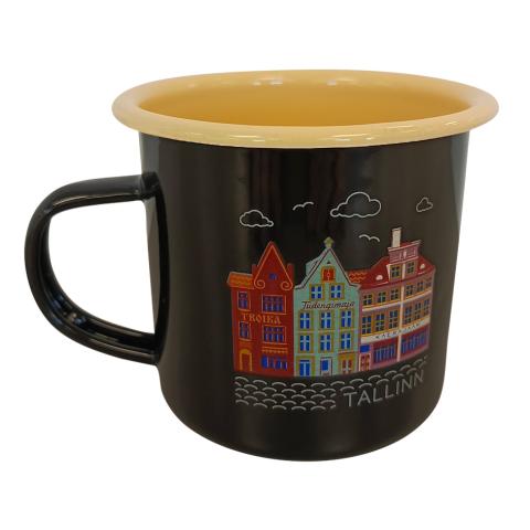 Plekist kruus Tallinna majad - must